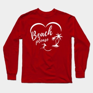 Beach Please t-shirt with an abstract heart logo Long Sleeve T-Shirt